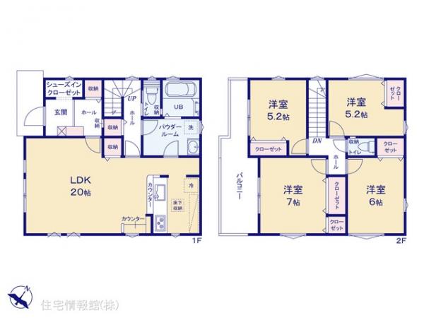 新築戸建 東京都八王子市散田町５丁目304-12 京王高尾線めじろ台駅 5,699万円