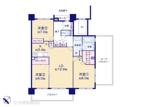 中古マンション 千葉県船橋市前貝塚町593-1 東武野田線塚田駅 5,298万円