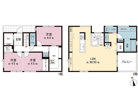 新築戸建 大和市下鶴間 東急田園都市線つきみ野駅 6,980万円