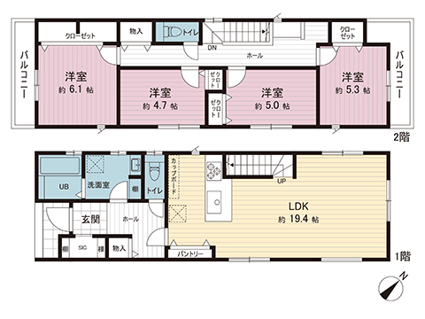 新築戸建 横浜市港南区上永谷５丁目 横浜市営地下鉄ブルーライン上永谷駅 6,290万円