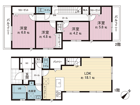 新築戸建 横浜市港南区上永谷５丁目 横浜市営地下鉄ブルーライン上永谷駅 6,190万円