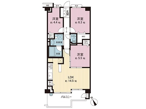 中古マンション 横浜市港北区大豆戸町 JR横浜線菊名駅 5,498万円