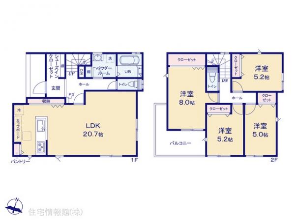 新築戸建 東京都八王子市めじろ台３丁目7-1 京王高尾線めじろ台駅 5,390万円