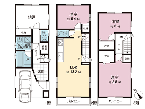 新築戸建 さいたま市南区大谷場２丁目 JR武蔵野線南浦和駅 4,680万円
