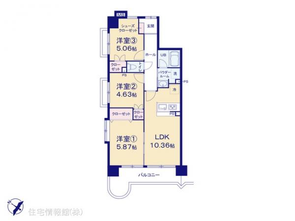 中古マンション 東京都東村山市栄町１丁目9-12 西武新宿線久米川駅 3,599万円