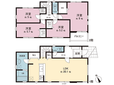 新築戸建 川崎市麻生区王禅寺東６丁目 小田急線柿生駅 4,599万円