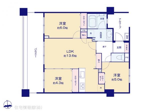中古マンション 神奈川県横浜市港北区日吉６丁目12-31 東急東横線日吉駅 4,599万円