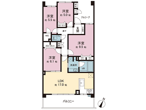 中古マンション 横浜市都筑区北山田６丁目 横浜市営地下鉄グリーンライン北山田駅 5,799万円