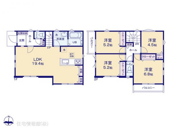 新築戸建 千葉県松戸市栄町西５丁目1350-2 千代田常磐線北松戸駅 5,199万円