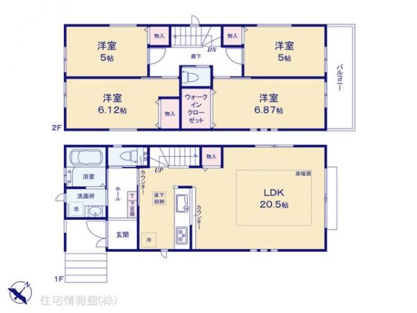 新築戸建 神奈川県川崎市麻生区片平３丁目24-1 小田急線柿生駅 5,998万円