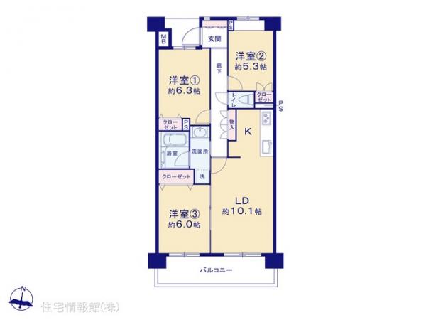中古マンション 埼玉県新座市新堀３丁目3-3 西武池袋線清瀬駅 3,980万円