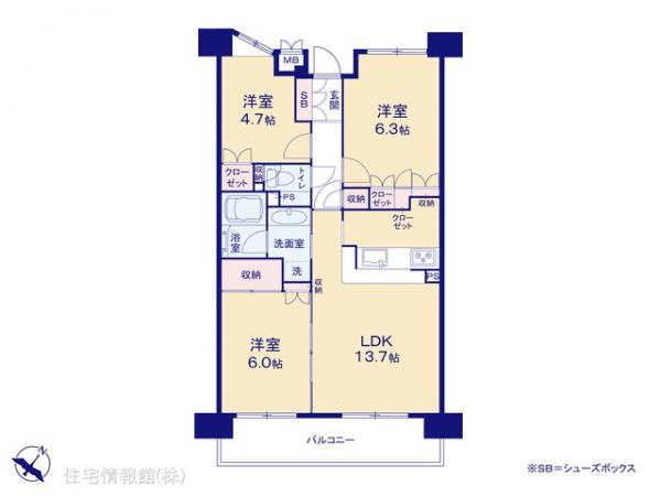 中古マンション 埼玉県蕨市北町１丁目21-12 JR京浜東北線蕨駅 4,090万円