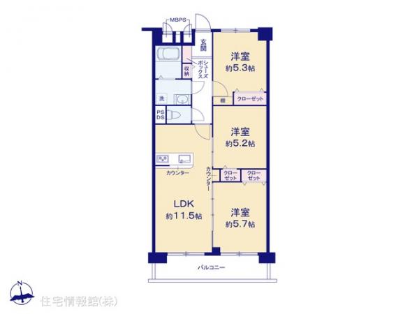 中古マンション 千葉県松戸市新松戸５丁目1 千代田常磐線新松戸駅 2,398万円