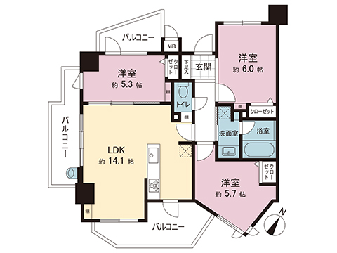 中古マンション 立川市錦町１丁目 JR中央線立川駅 6,480万円