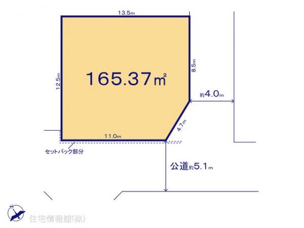 土地 千葉県松戸市胡録台108-4 京成松戸線上本郷駅 4,400万円