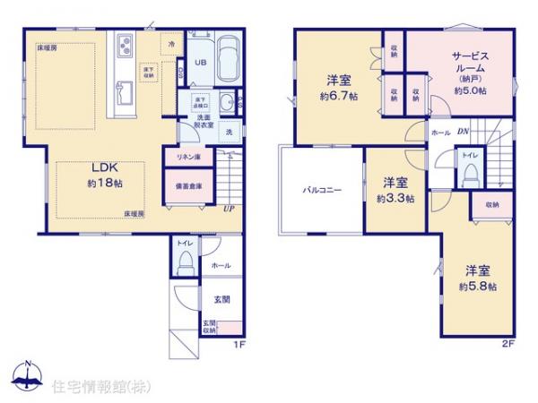 新築戸建 東京都国立市北３丁目19-12 JR中央線国立駅 5,998万円