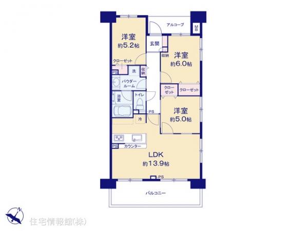 中古マンション 埼玉県鶴ヶ島市富士見１丁目18-1 東武東上線若葉駅 3,498万円