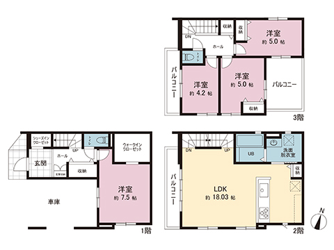 新築戸建 川口市上青木３丁目 埼玉高速鉄道鳩ケ谷駅 4,499万円