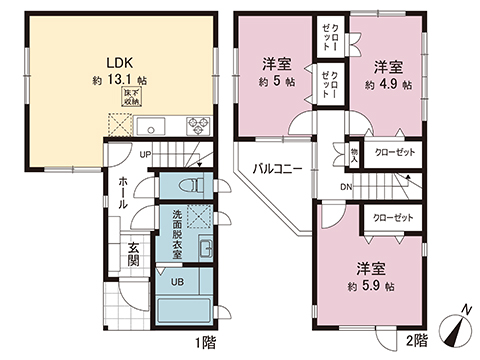 綾瀬市上土棚南２丁目 中古戸建 間取り図