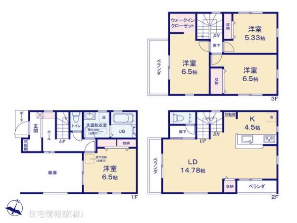 新築戸建 埼玉県蕨市中央３丁目31-11 JR京浜東北線蕨駅 5,280万円