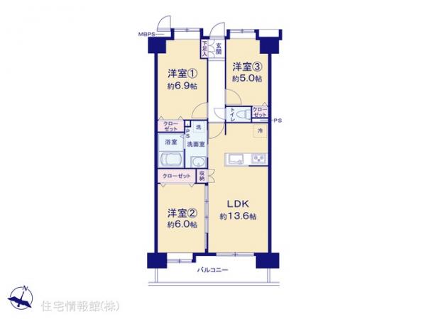 中古マンション 埼玉県狭山市祇園19-3 西武新宿線狭山市駅 2,399万円