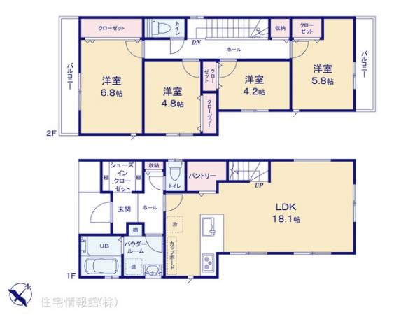 新築戸建 神奈川県横浜市港南区上永谷５丁目4-21 横浜市営地下鉄ブルーライン上永谷駅 6,190万円
