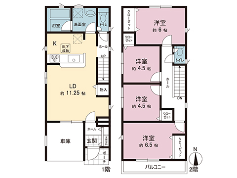 綾瀬市上土棚北４丁目 戸建 間取り図