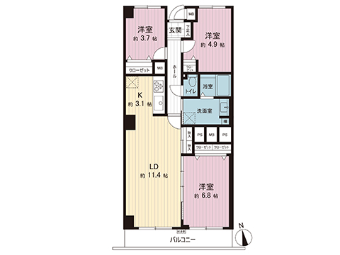中古マンション 相模原市中央区鹿沼台２丁目 JR横浜線淵野辺駅 2,890万円