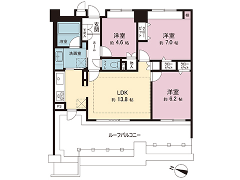 中古マンション 藤沢市大鋸１丁目 JR東海道本線(東京〜熱海)藤沢駅 5,898万円