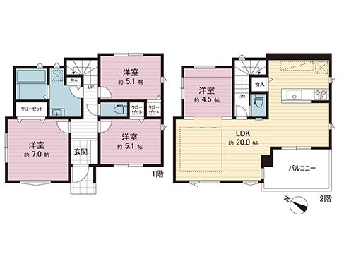 新築戸建 神奈川県横浜市港南区笹下３丁目 JR根岸線洋光台駅 5,080万円