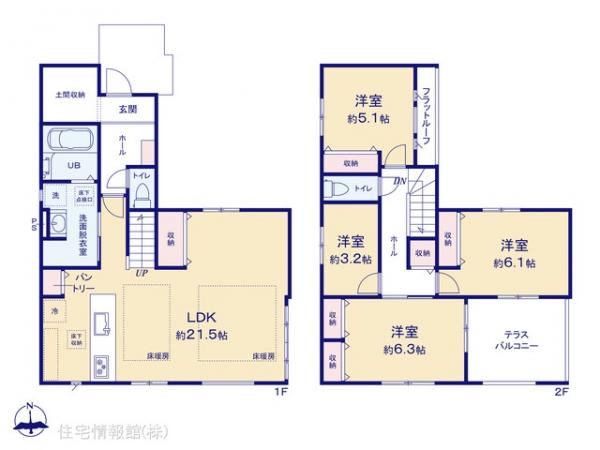 新築戸建 千葉県流山市松ケ丘６丁目 千代田常磐線南柏駅 4,699万円
