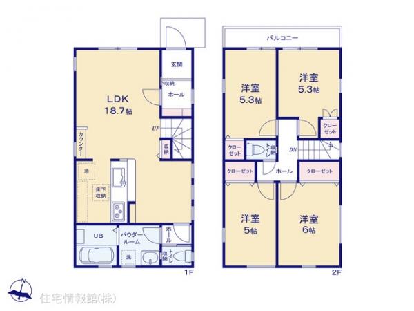 新築戸建 東京都八王子市鹿島945-66 多摩モノレール松が谷駅 5,199万円