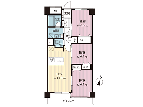 中古マンション 大和市深見西４丁目 小田急江ノ島線大和駅 2,680万円
