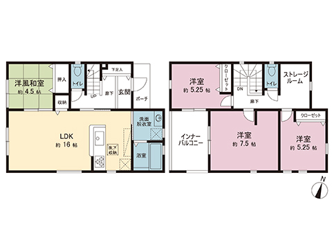 中古戸建 久喜市久喜北２丁目 JR湘南新宿ライン (宇都宮逗子）東鷲宮駅 2,690万円