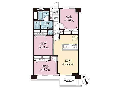 中古マンション 府中市住吉町２丁目 京王線中河原駅 2,399万円