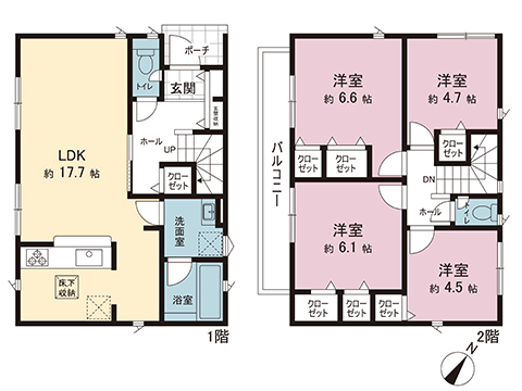 新築戸建 北足立郡伊奈町本町１丁目 埼玉新都市交通伊奈線志久駅 2,880万円