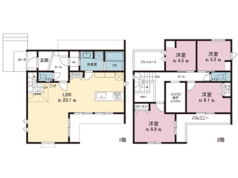 新築戸建 町田市東玉川学園２丁目 東急こどもの国線こどもの国駅 6,780万円