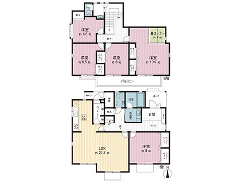中古戸建 八王子市元八王子町２丁目 京王高尾線高尾駅 3,599万円
