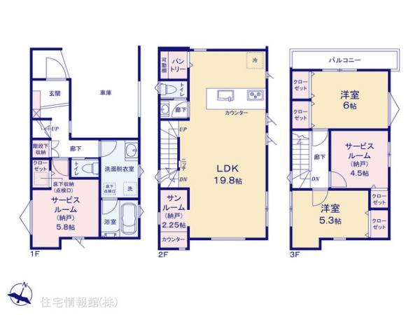 新築戸建 東京都北区滝野川１丁目7-10 都営三田線西巣鴨駅 9,280万円