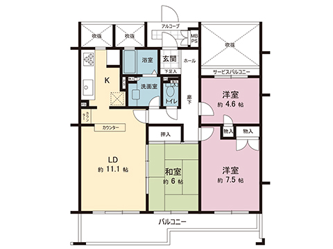 秦野南が丘エクシード345 4番館 間取り図