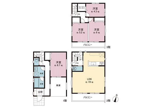 新築戸建 さいたま市南区文蔵４丁目 JR武蔵野線南浦和駅 5,380万円
