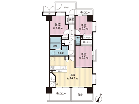 中古マンション 立川市上砂町５丁目 西武拝島線武蔵砂川駅 2,890万円