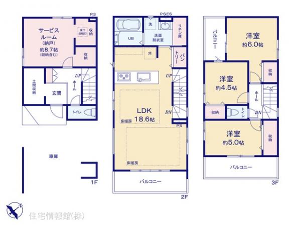 新築戸建 東京都足立区新田１丁目10-20 南北線王子神谷駅 6,499万円