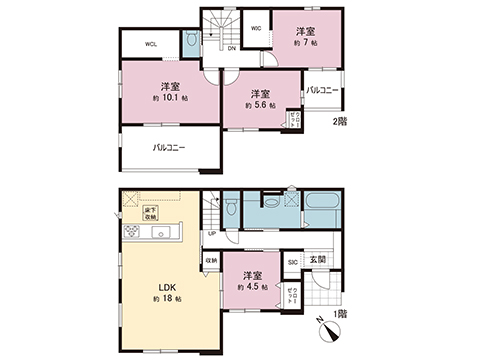 新築戸建 宇都宮市さつき２丁目 JR東北本線 (宇都宮線）雀宮駅 3,599万円