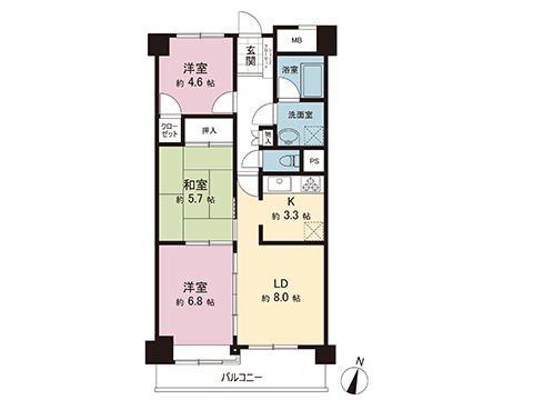 中古マンション 大和市深見西４丁目 相鉄本線大和駅 2,580万円