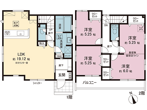 新築戸建 宇都宮市雀の宮６丁目 JR東北本線 (宇都宮線）雀宮駅 3,398万円