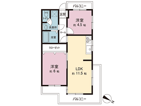 グリーンコーポ南林間2 間取り図
