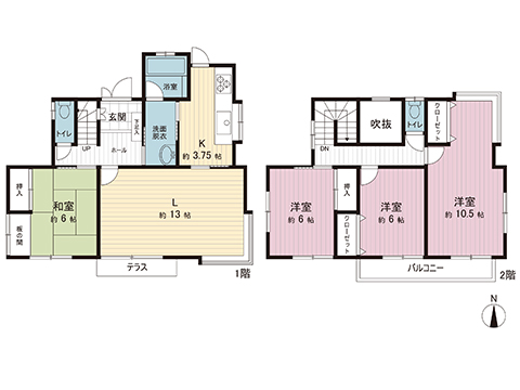 中古戸建 幸手市香日向２丁目 JR湘南新宿ライン (宇都宮逗子）東鷲宮駅 1,280万円