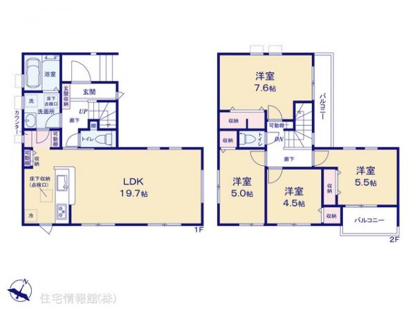 新築戸建 埼玉県川口市長蔵２丁目7-7 埼玉高速鉄道戸塚安行駅 5,280万円