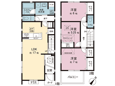 藤沢市善行坂２丁目 戸建 間取り図